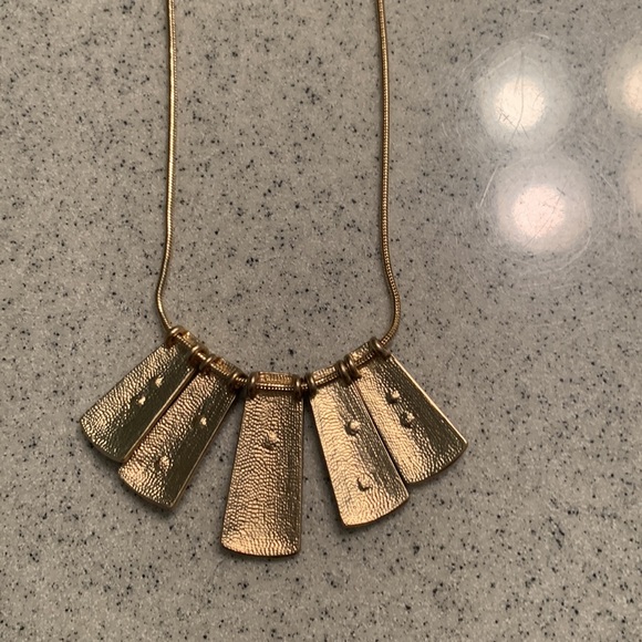 NWT HOWARDS @ 24” Gold Tone Necklace W/Black Matte Pendants Faux Diamond Design - Picture 5 of 10